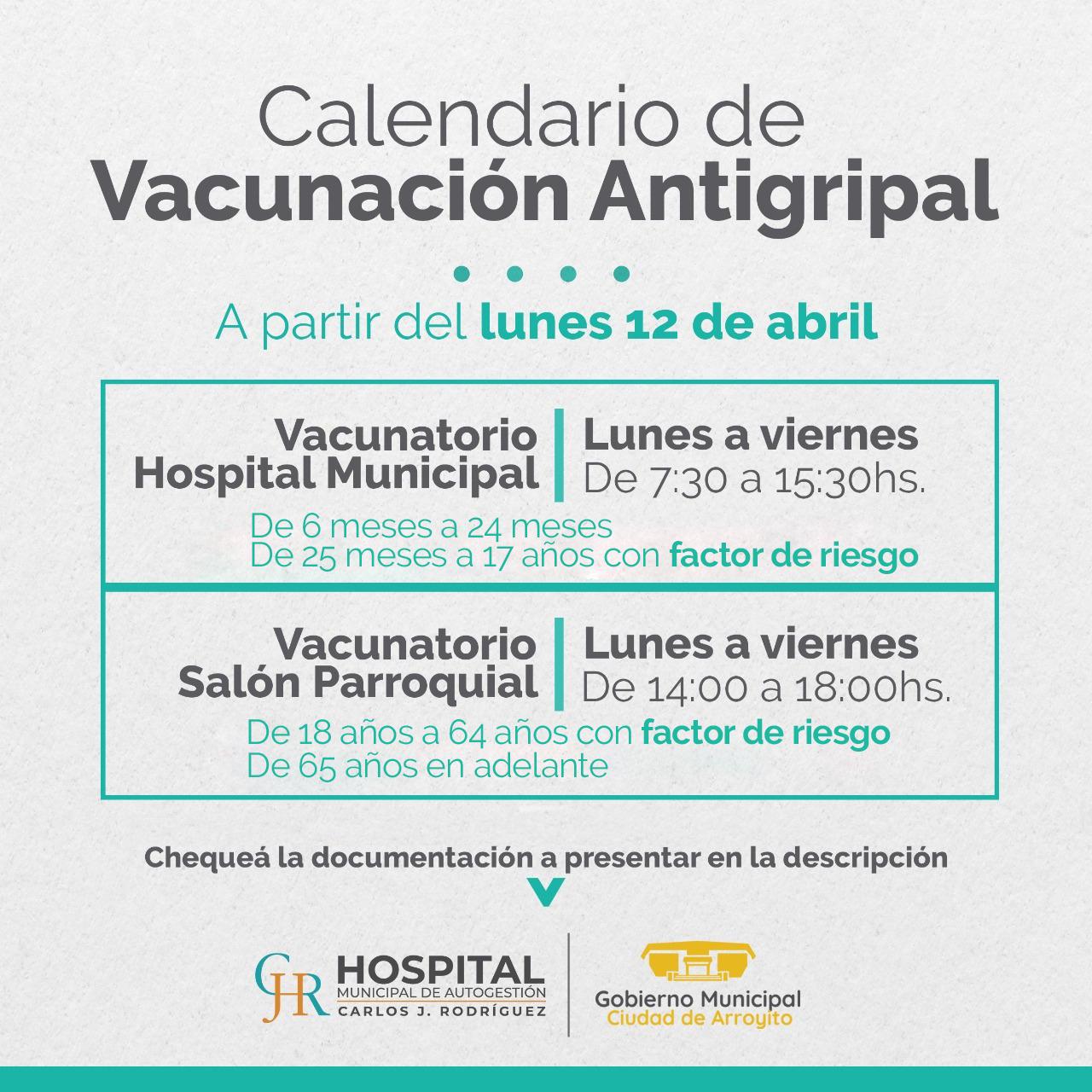 calendario de Vacunación Antigripal Arroyito