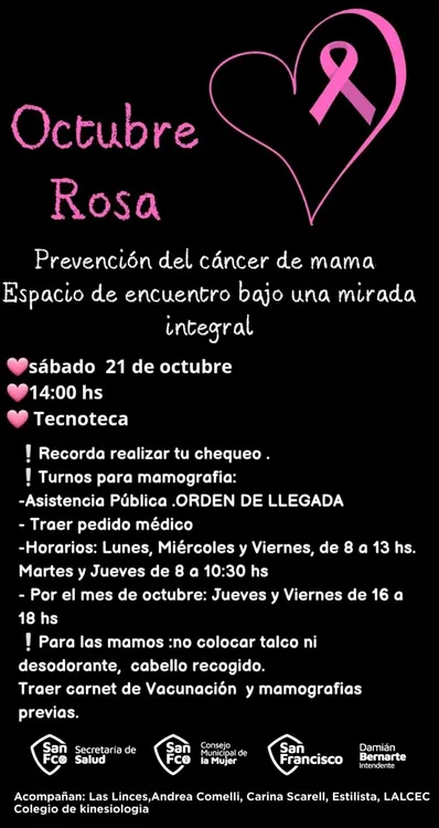 REGION OBJETIVO FOTO SAN FRANCISCO OCTUBRE ROSA TECNOTECA