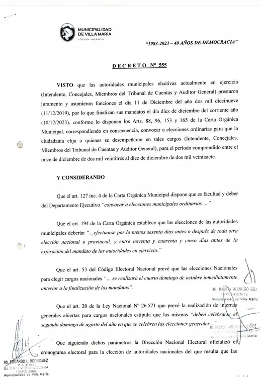 REGION OBJETIVO FOTO VILLA MARIA DECRETO ELECCIONES 4