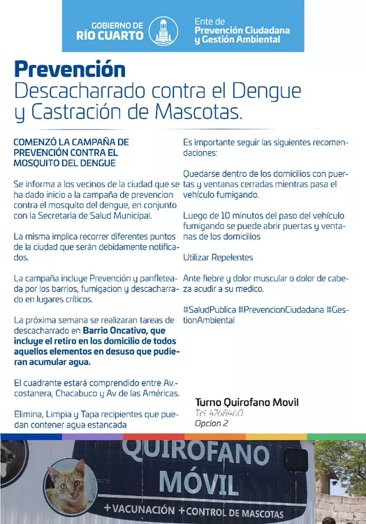 REGION OBJETIVO FOTO RIO CUARTO DENGUE