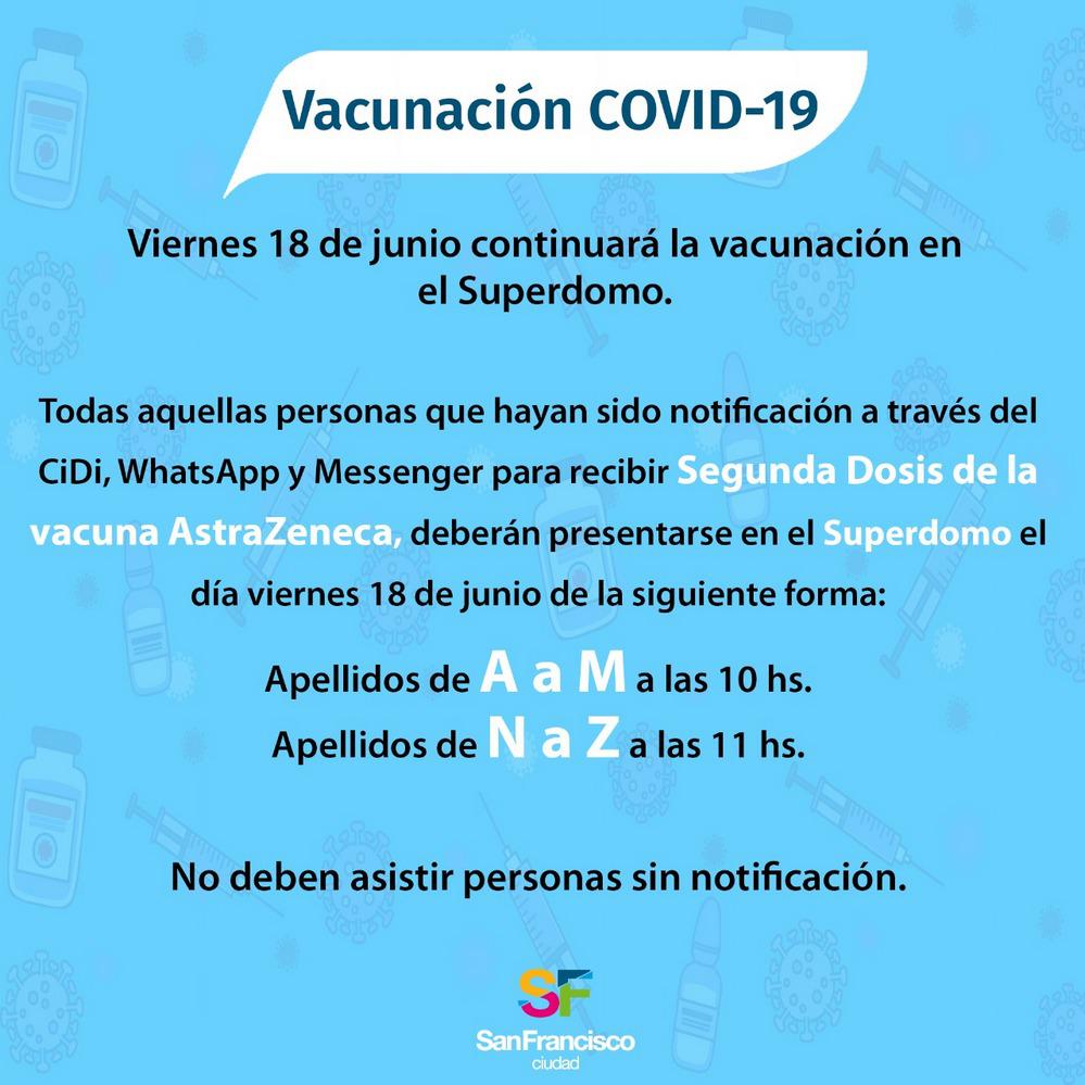 REGION OBJETIVO FOTO SAN FRANCISCO CRONOGRAMA VACUNA