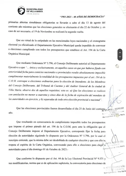 REGION OBJETIVO FOTO VILLA MARIA DECRETO ELECCIONES 3