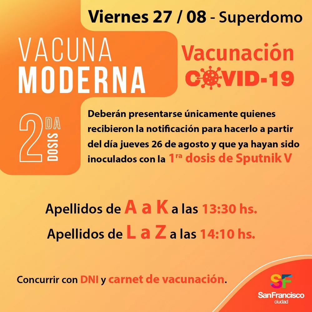 REGION OBJETIVO FOTO SAN FRANCISCO CRONOGRAMA MODERNA