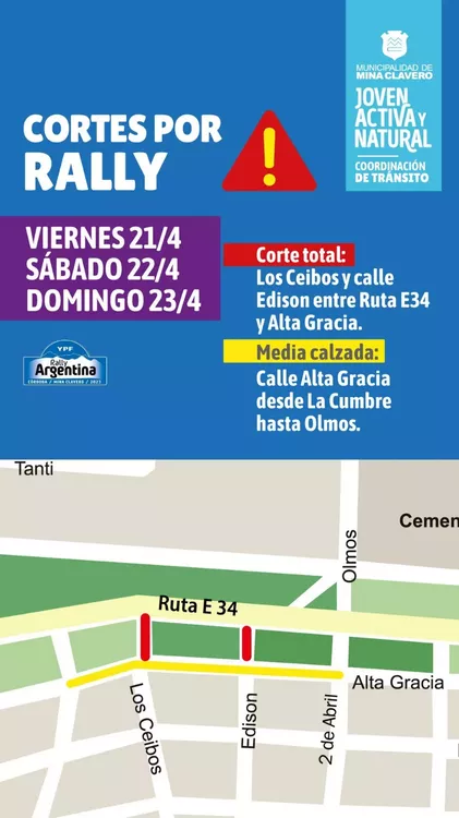 REGION OBJETIVO FOTO MINA CLAVERO CORTE RALLY 10