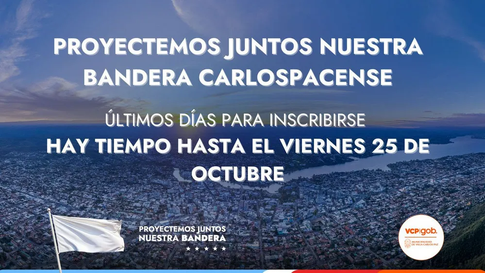 REGION OBJETIVO FOTO VILLA CARLOS PAZ CREACION BANDERA INSCRIPCION