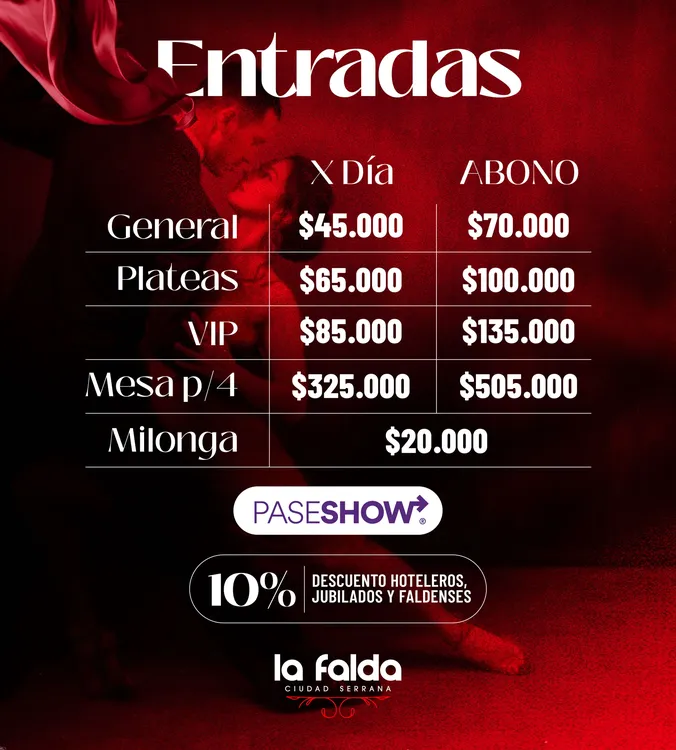 REGION OBJETIVO FOTO LA FALDA FESTIVAL TANGO precioEntradas2026