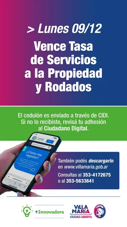 REGION OBJETIVO FOTO VILLA MARIA VENCIMIENTO TASAS