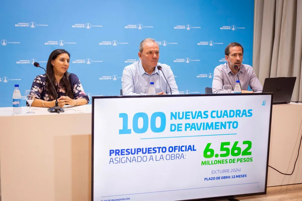 REGION OBJETIVO FOTO RIO CUARTO ANUNCIO PAVIMENTO 100 CUADRAS