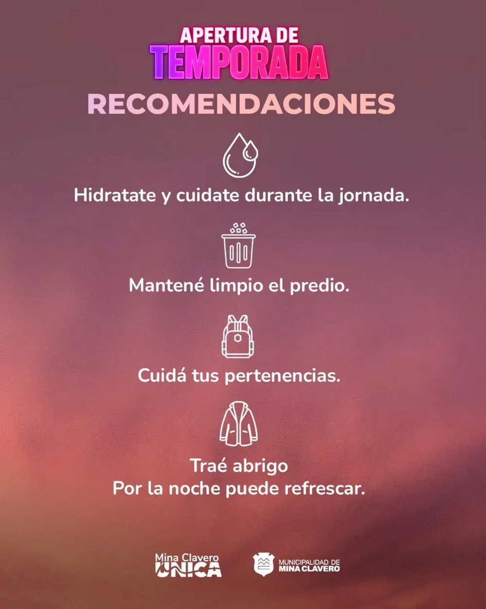 REGION OBJETIVO FOTO MINA CLAVERO APERTURA DE TEMPORADA 2O27 CONSEJOS 2