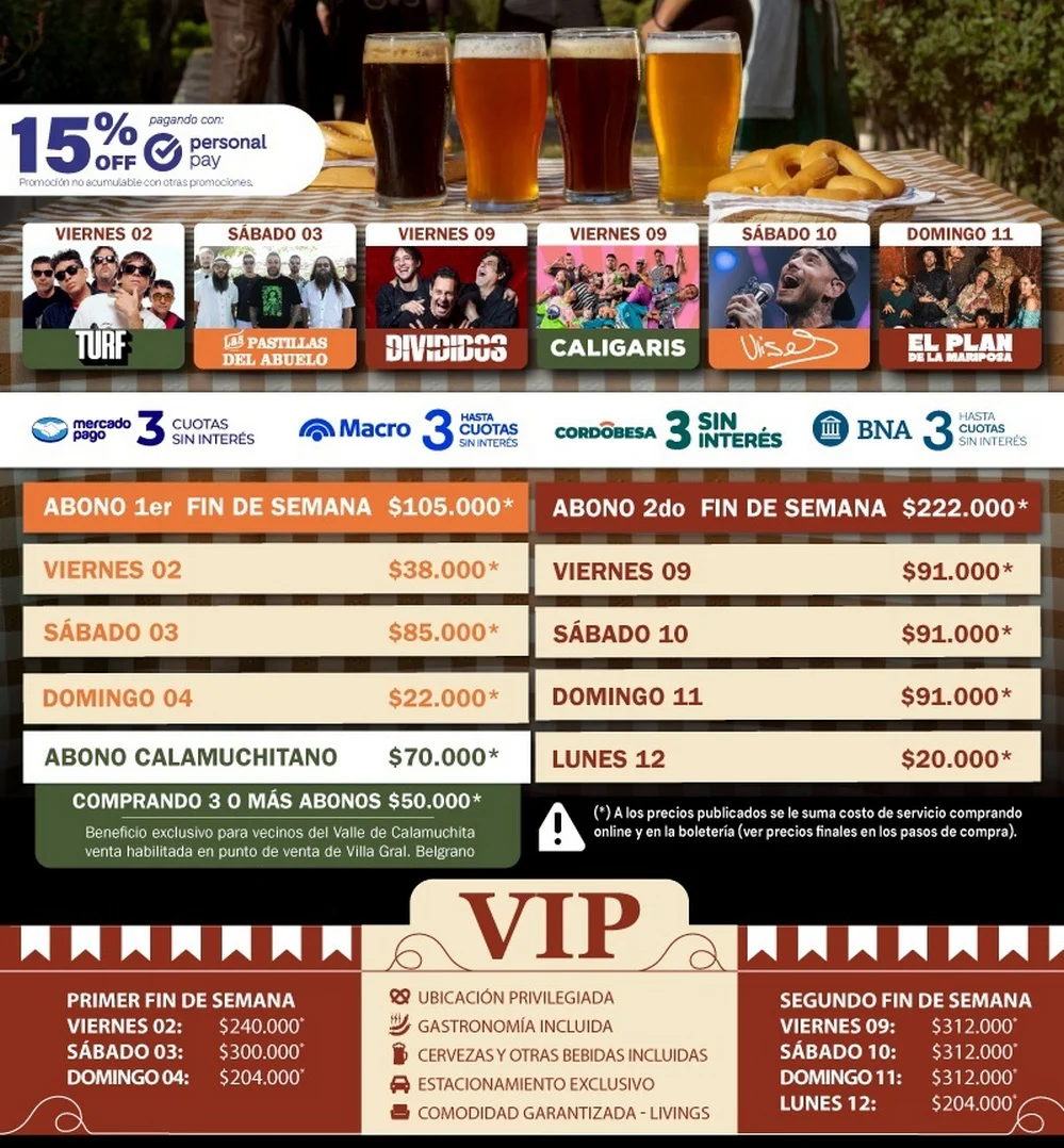 REGION OBJETIVO FOTO VILLA GENERAL BELGRANO ENTRADAS VIP 2026 2