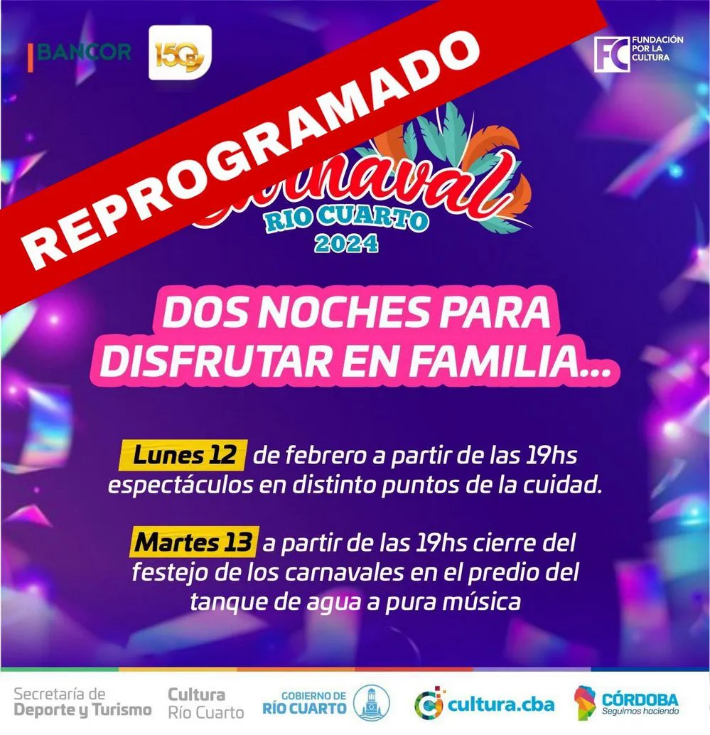 REGION OBJETIVO FOTO RIO CUARTO CARNAVAL 2024 REPROGRAMACION