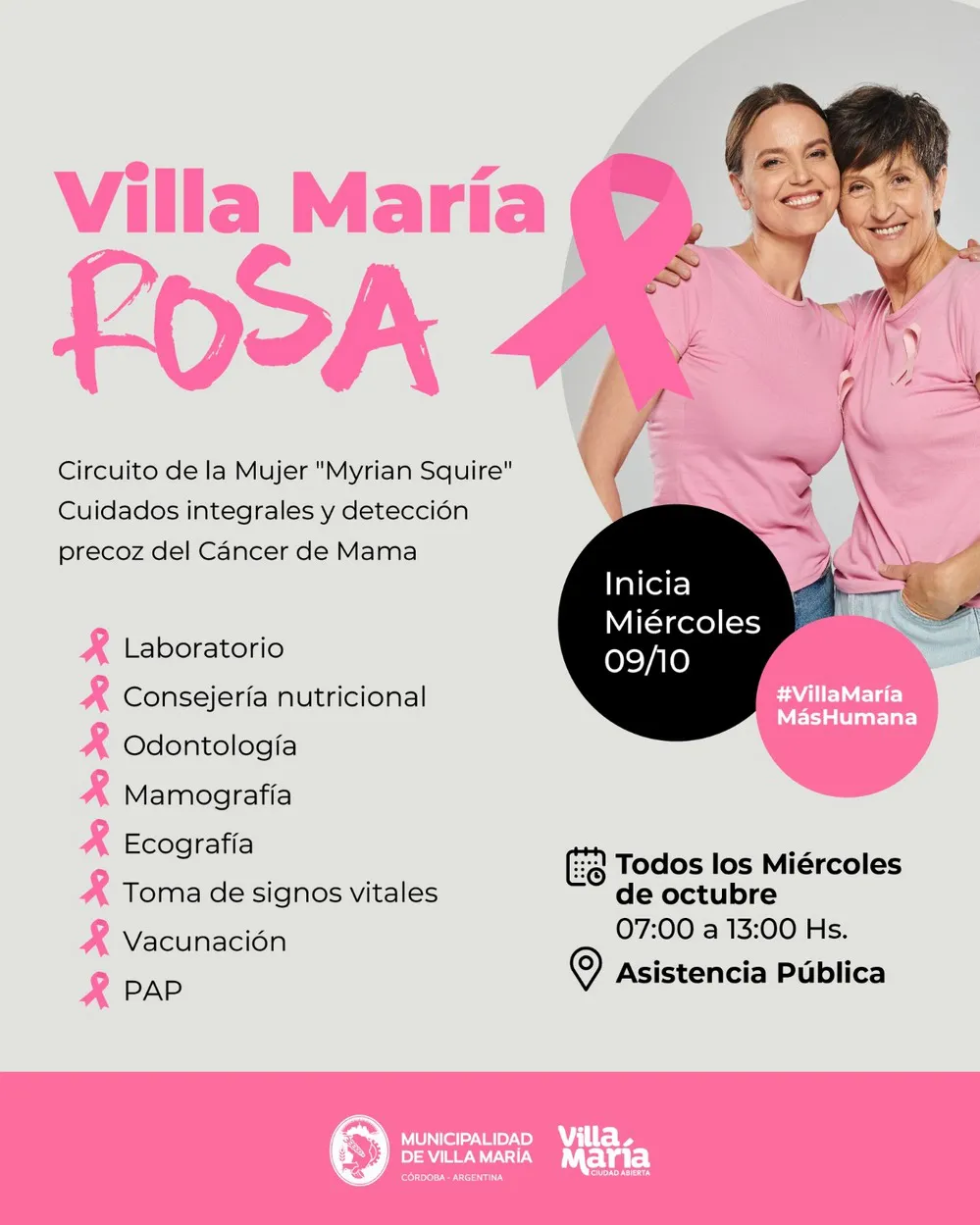 REGION OBJETIVO FOTO VILLA MARIA CAMPAÑA OCTUBRE ROSA