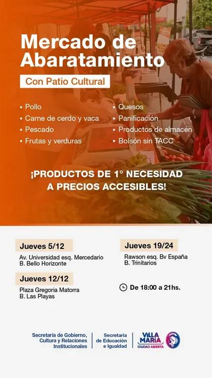 REGION OBJETIVO FOTO VILLA MARIA MERCADO ABARATAMIENTO DICIEMBRE