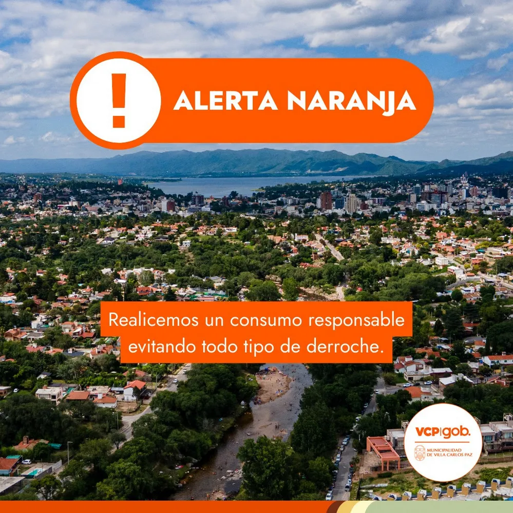 REGION OBJETIVO FOTO VILLA CARLOS PAZ ALERTA NARANJA AGUA 2