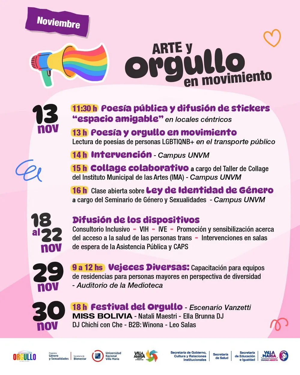 REGION OBJETIVO FOTO VILLA MARIA MES DEL ORGULLO PROGRAMA