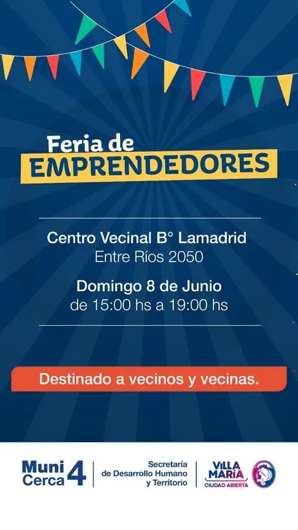 REGION OBJETIVO FOTO VILLA MARIA FERIA DE EMPRENDEDORES ANUNCIO