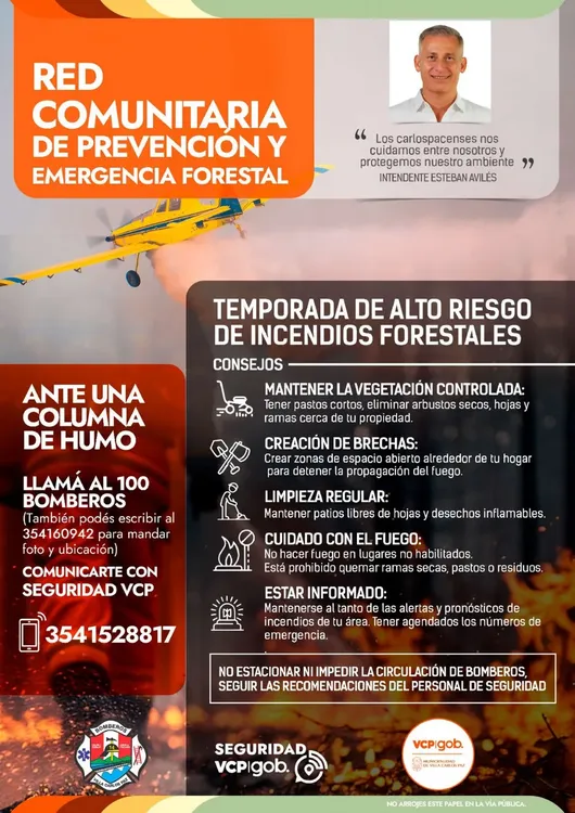 REGION OBJETIVO FOTO VILLA CARLOS PAZ PREVENCION  INCENDIOS 2
