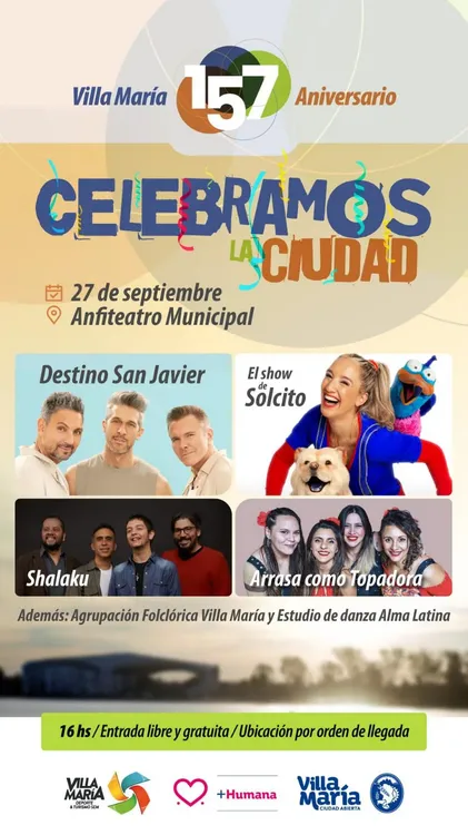 REGION OBJETIVO FOTO VILLA MARIA ANIVERSARIO ESPECTACULOS