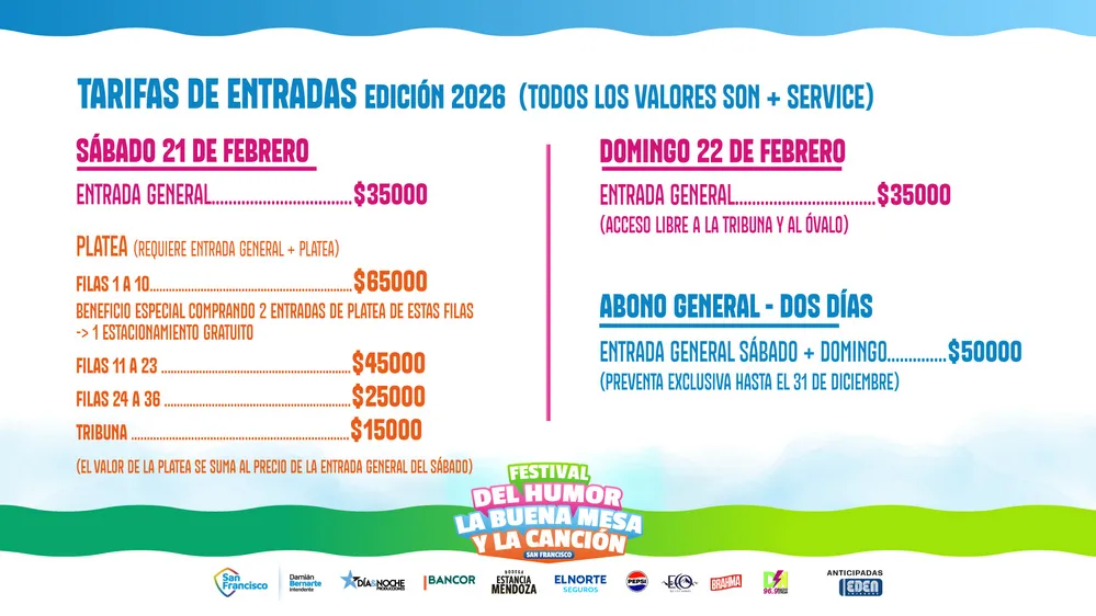 REGION OBJETIVO FOTO SAN FRANCISCO BUENA MESA 2026 tarifas entradas