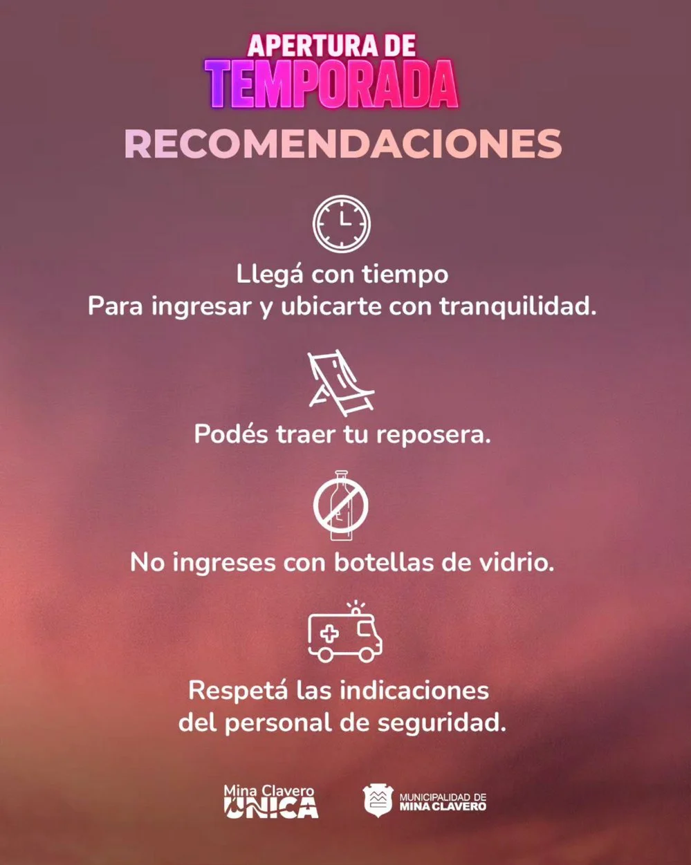 REGION OBJETIVO FOTO MINA CLAVERO APERTURA DE TEMPORADA 2O27 CONSEJOS