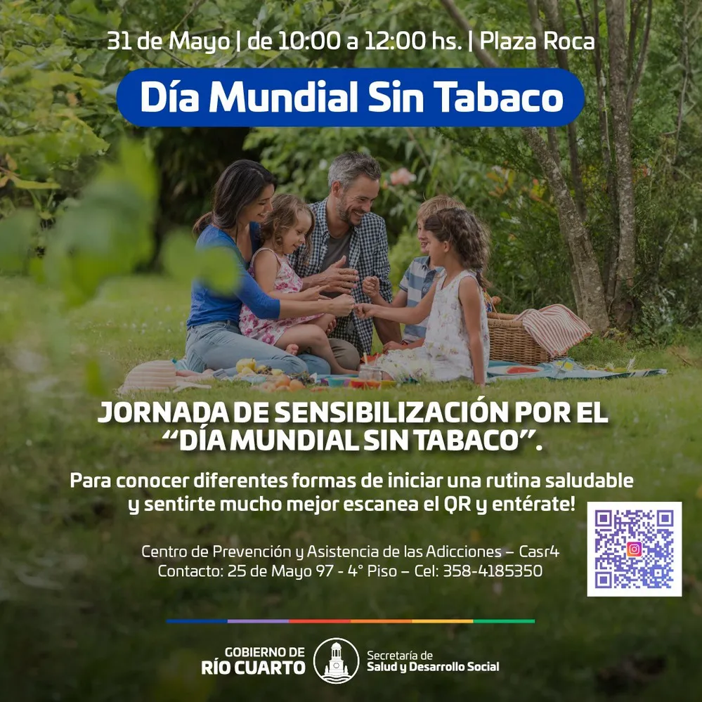 REGION OBJETIVO FOTO RIO CUARTO Flyer Día sin Tabaco