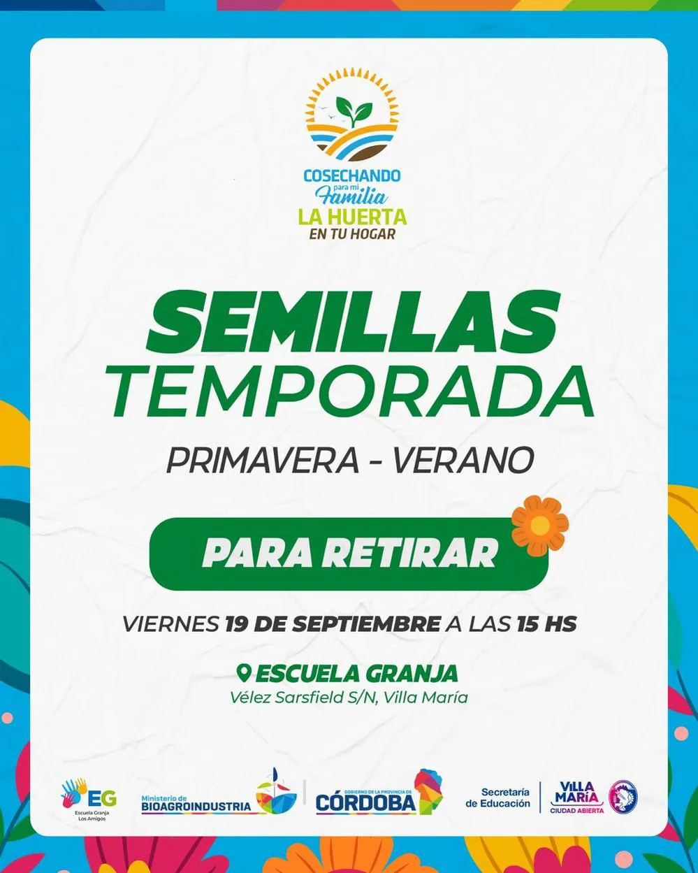 REGION OBJETIVO FOTO VILLA MARIA ENTREGA SEMILLAS PRIMAVERA 2025