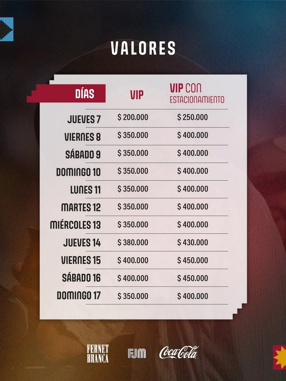 REGION OBJETIVO FOTO JESUS MARIA FESTIVAL PRECIOS VIP